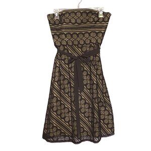 Ann Taylor Loft Petites Cocktail Dress Beige & Black Lace Overlay Women's Size 4